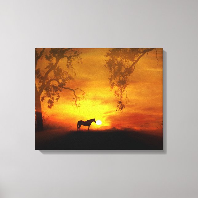 Absolut soluppgång och konst av Horse Canvas (Framsida)