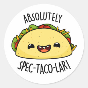 Absolut Spec-Taco-Lar Funny Taco Pun Runt Klistermärke