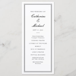 Absoluta klassiska skript, svart och vit Bröllop Program