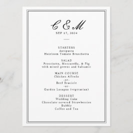 Absoluta klassiska skript, svart och vit Bröllop Program