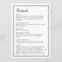 Absoluta klassiska skript, svart och vit Inbjudan