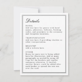 Absoluta klassiskt skript, svart och vitt hölje inbjudningar