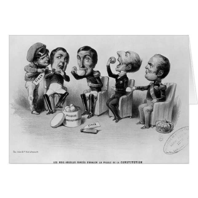 Absolute Kung tvingades Svälja pill Hälsningskort (Framsidan Horizontal)