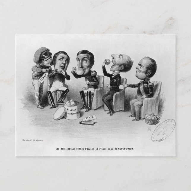 Absolute Kung tvingades Svälja pill Vykort (Framsida)