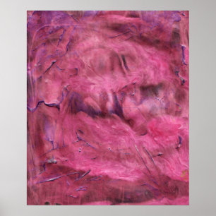 Absorbera Vibrant Röd Akryl Abstrakt Affisch Print