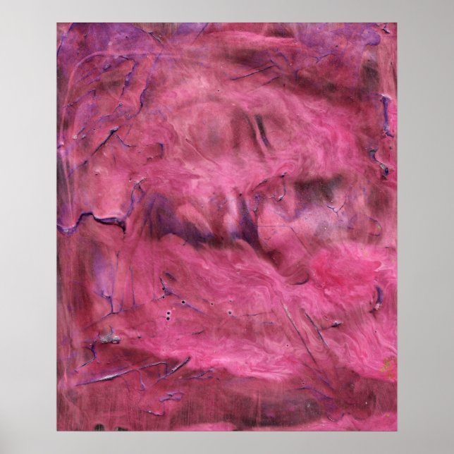 Absorbera Vibrant Röd Akryl Abstrakt Affisch Print (Framsidan)