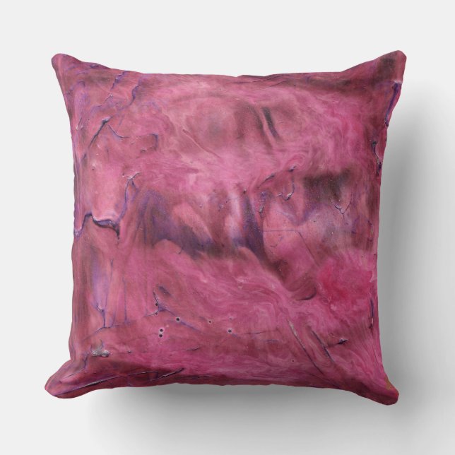 Absorbera Vibrant Röd Akryl Abstrakt Kudd Kudde (Framsida)