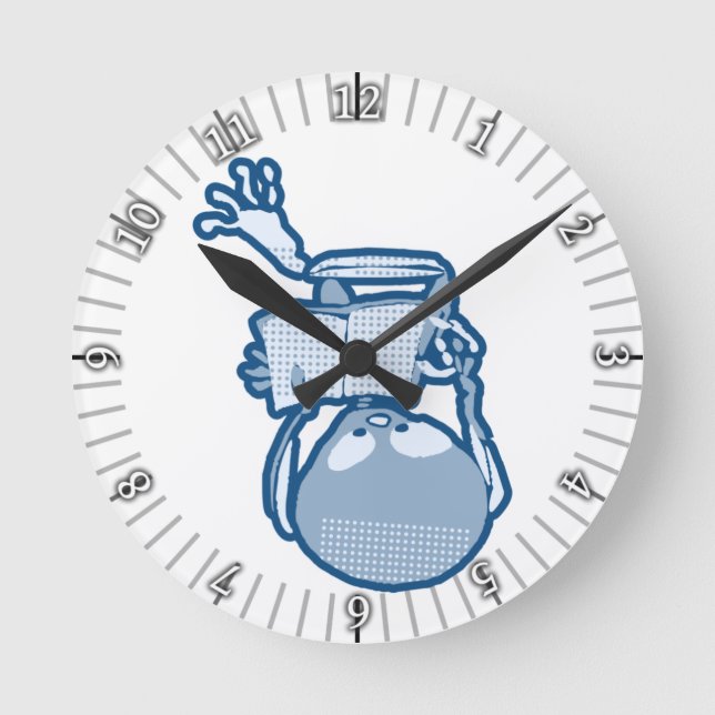 Absorberat Abigail Literary Skeleton med Bok Rund Klocka (Framsida)