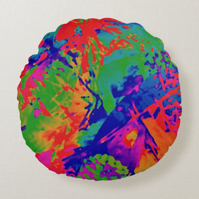 Absract Punk Sten Design Rund Kudde (Framsidan)