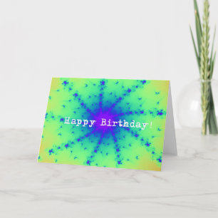 Abstact Blue and Grönt Birthday Kort