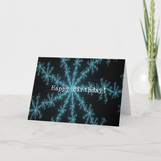 Abstact Blue Snowflake, födelsedag Helgkort (Framsida)
