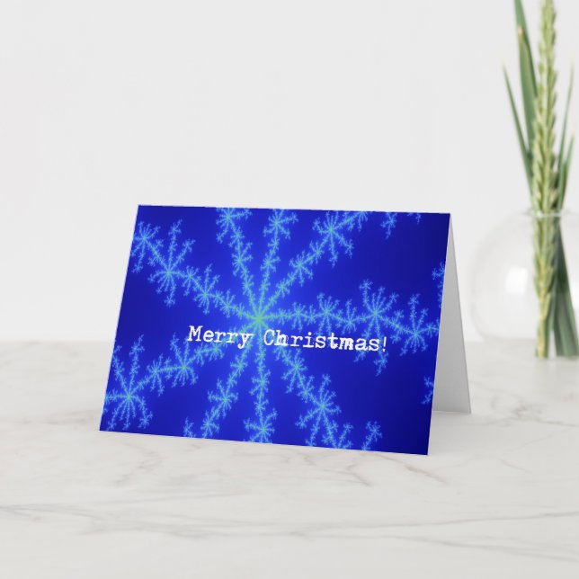 Abstact Blue Snowflake, God jul! Helgkort (Framsida)