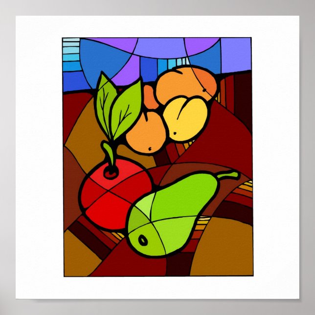 Abstact Fruit Kitchen Decor 15x15 Poster (Framsidan)