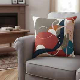 Abstarect Shapes in Bohemian Färg Kudde