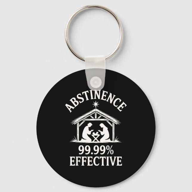Abstinence 99.99% Effective Fun Holiday Humor  Nyckelring (Framsida)
