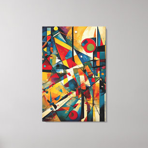 ABSTR_24-033, Geometric, Cubism Canvastryck