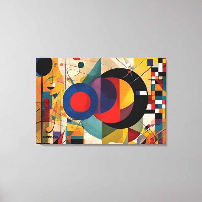 ABSTR_24-035, Geometric, Cubism Canvastryck (Framsida)