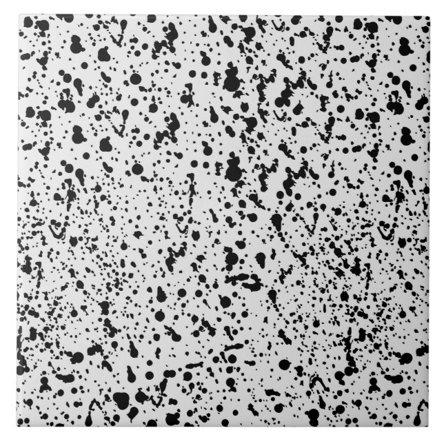 Abstrack Black and White Dots Polka Mönster Kakelplatta (Framsidan)