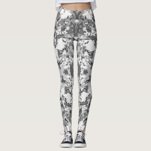 Abstrack Black and White Exklusiv Mode Mönster Leggings