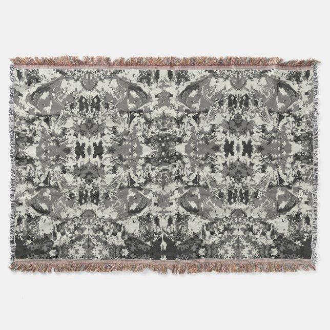 Abstrack Black Mönster Filt (Framsidan)