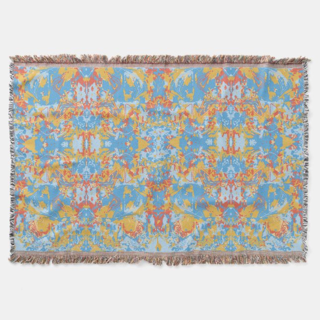 Abstrack Blue Exklusiv Mönster Filt (Framsidan)