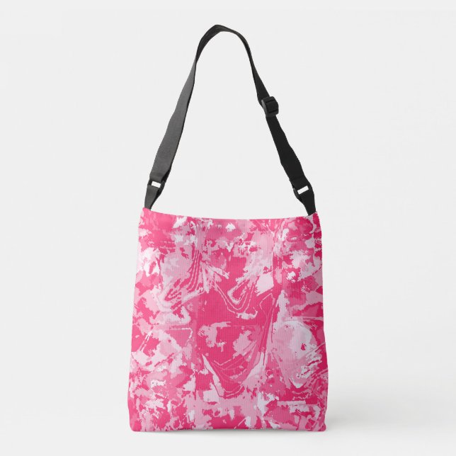 Abstrack Exklusiv Rosa Mönster Crossbody Bag Axelväska (Baksida)