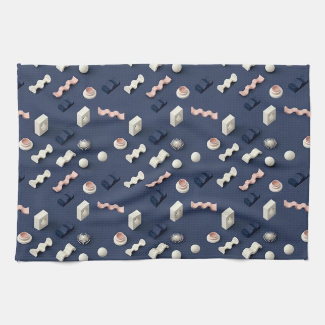 Abstract 3D geometric shapes Kökshandduk (Horisontell)