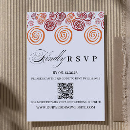 Abstract African Shape QR Code Wedding RSVP Card OSA Kort