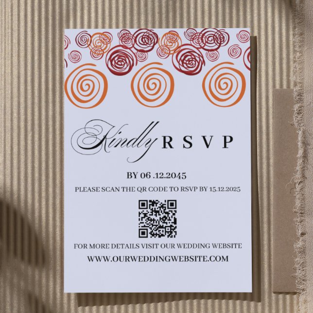 Abstract African Shape QR Code Wedding RSVP Card OSA Kort (Skapare uppladdad)