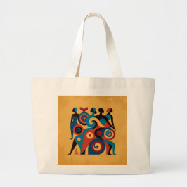Abstract African Women Geometric Art Retro Gold Bo Jumbo Tygkasse