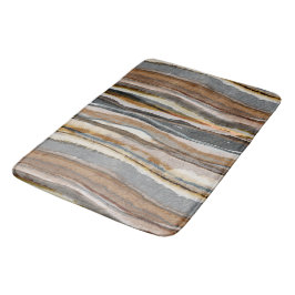 Abstract Agate Stripes Neutral Earth Tones Badrumsmatta