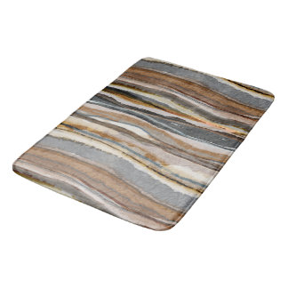Abstract Agate Stripes Neutral Earth Tones Badrumsmatta