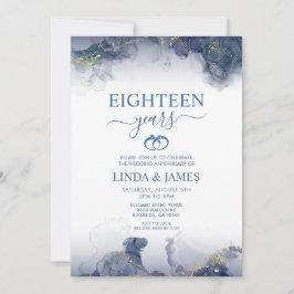 Abstract Alcohol Ink Stain Wedding Anniversary  Inbjudningar