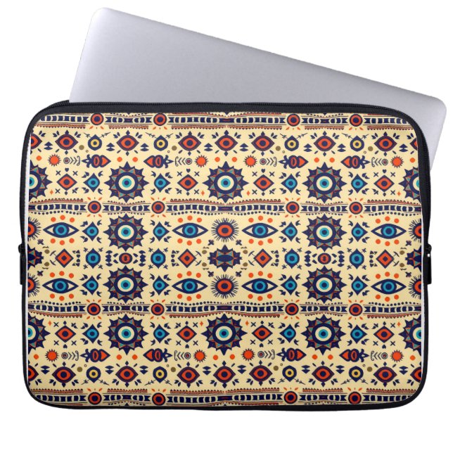 Abstract All-Seeing Eye Magical Pattern  Laptop Fodral (Framsidan)