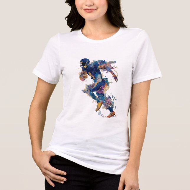 Abstract American Football Player | Fluid Ink art T Shirt (Framsida)