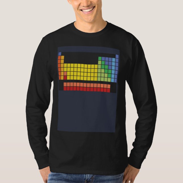 Abstract and colourful periodic table t shirt (Framsida)