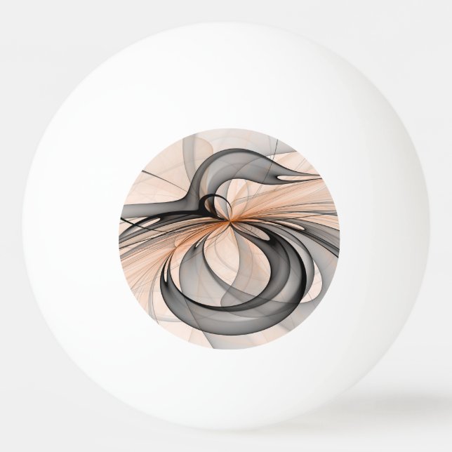 Abstract Anthracite Gray Sienna Modern Fractal Art Pingisboll (Framsidan)