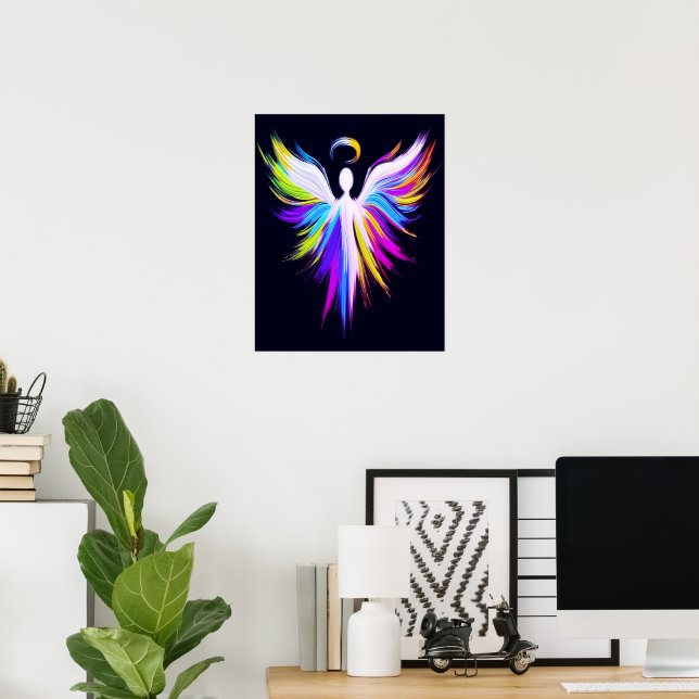Abstract Art Angel Wings with Halo  Poster (Hemmakontoret)