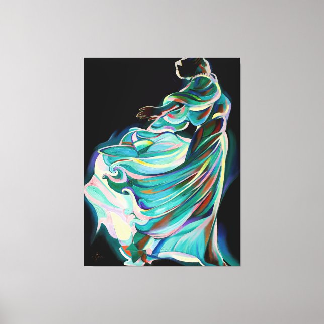 Abstract Art Deco Dancer - Art Print Canvastryck (Framsida)