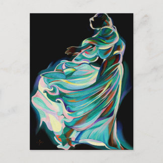 Abstract Art Deco Dancer - Art Print Vykort