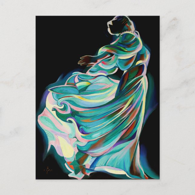 Abstract Art Deco Dancer - Art Print Vykort (Framsida)