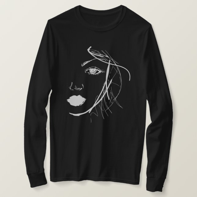 Abstract Art Lady Woman Face Gift Idea T Shirt (Design framsida)