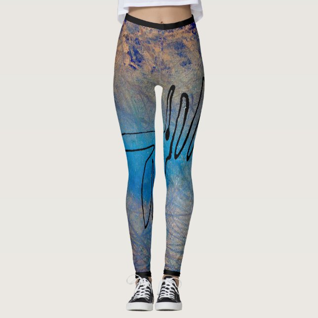 Abstract Art Leggings Blue Dog (Framsida)