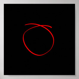 Abstract Art Minimalistic Red Black Poster