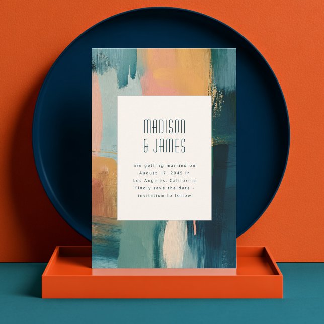 Abstract Art Modern Painting Unique Wedding Spara Datumet (Skapare uppladdad)