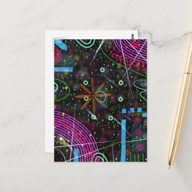 Abstract Art: Satellite  Vykort (Fram/Back In Situ)