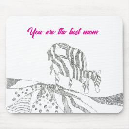 Abstract art stick figure mouse pad gift for mom musmatta