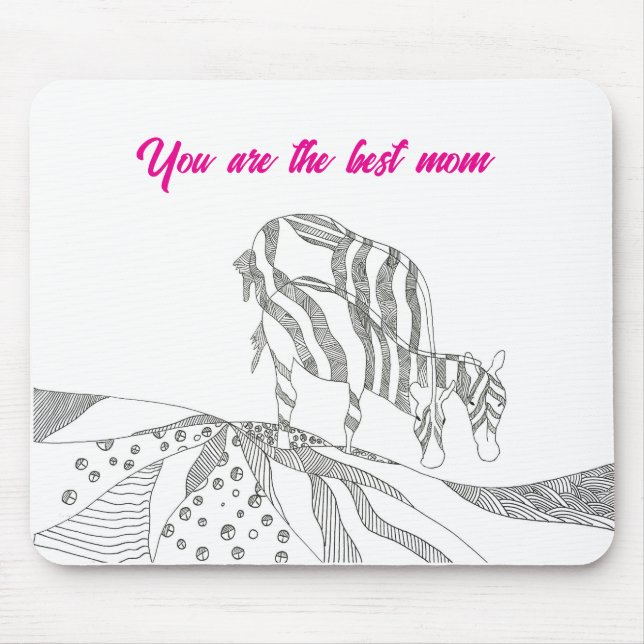 Abstract art stick figure mouse pad gift for mom musmatta (Framsidan)