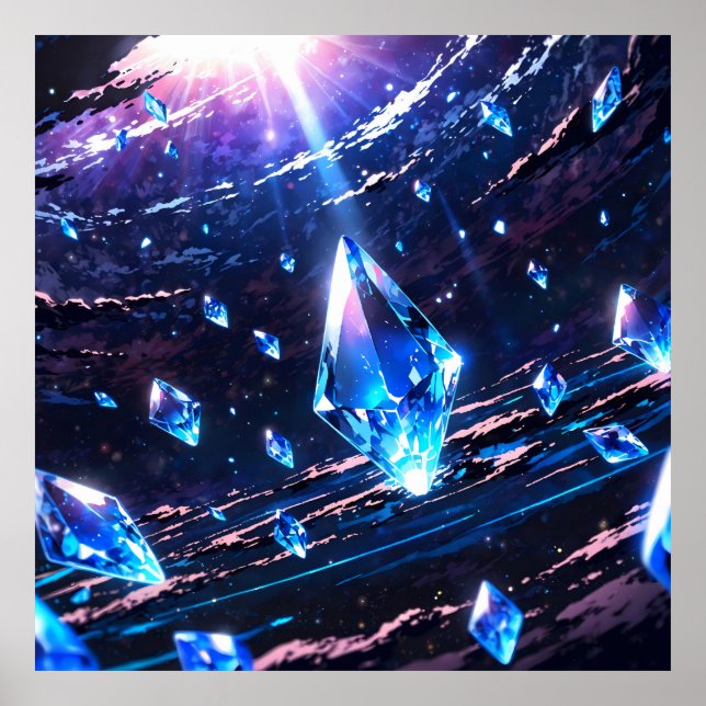 Abstract art with gemstones poster (Framsidan)