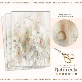 Abstract Beige Gray Decoupage Tissue Paper